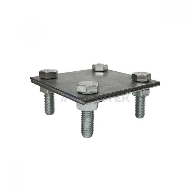 Зажим заземления полоса/полоса крестообразный без пром. пластины, оцинк. фото 1