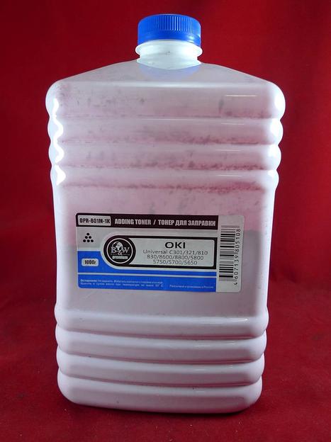 Тонер OKI Univ C301/321/810/830/8600/8800/5800/5750/5700/5650 Magenta (кан. 1кг) B&W Premium Tomoegawa фас.Россия фото 1