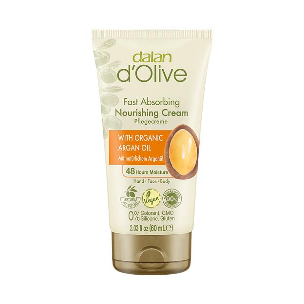 Крем для рук и тела Dalan «D’Olive» питательный и омолаживающий с маслом Арганы, 60 мл фото 1