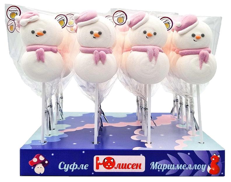 Фигурный маршмеллоу на палочке «Снеговик B7» фото 1