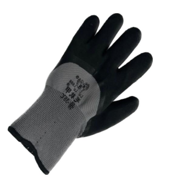 Перчатки зимние с начесом покрыты акрилом черные ОПТ фото 1