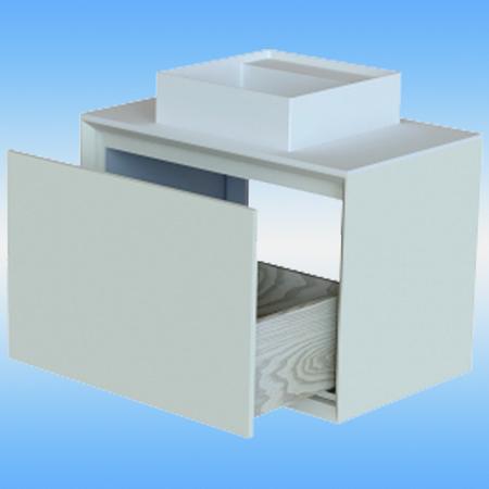 Шкаф подвесной Astra-Form ФРЕЙМ 80 с накладной раковиной, 1 ящик 800х568х500 фото 1