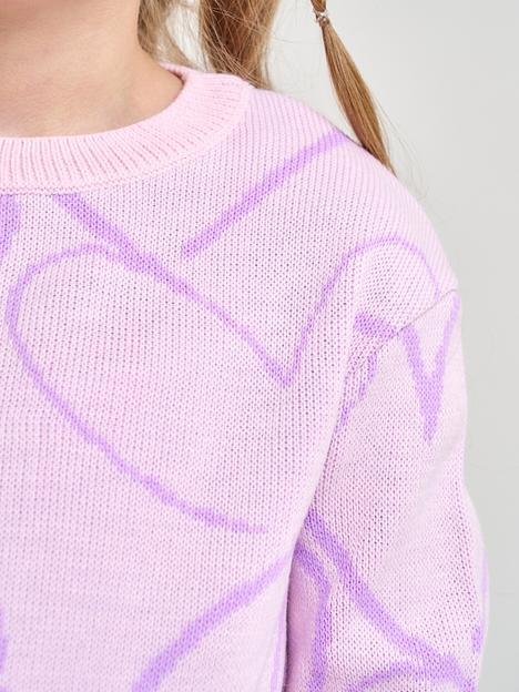 Джемпер «Сердечки» розовый, для девочек ОПТ фото 9