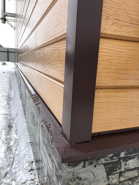 Металлический сайдинг «Евробрус с тиснением» цвет Printech LOG 3D фото 3