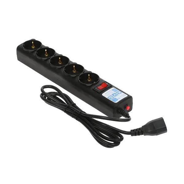 Фильтр-удлинитель Power Cube 1,9м д/подкл. к UPS(C14) 5 роз., 10А черный/граффит Электрическая мануфактура SPG5-B2 фото 2