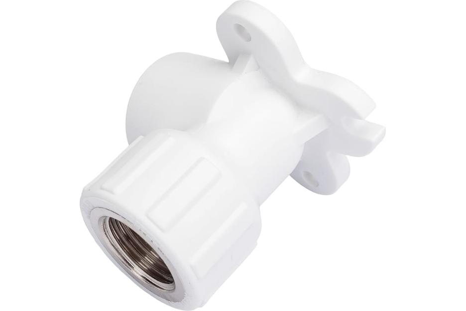 Водорозетка комбинированная 25х1/2' ВР полипропиленовая PPR белая с креплением фото 1