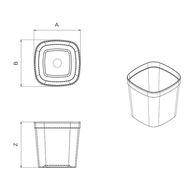 Пластиковая (полимерная) банка квадратная Б 84х84-350 фото 1