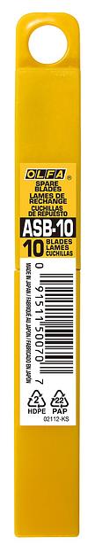 OLFA 9 мм, 10 шт, в пластиковом кейсе, сегментированные лезвия (OL-ASB-10) фото 2