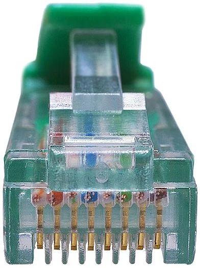 Патч-корд Suprlan 10-0157 UTP RJ-45 вил.-вилка RJ-45 кат.5E 1м зеленый LSZH 0.483AWG фото 2