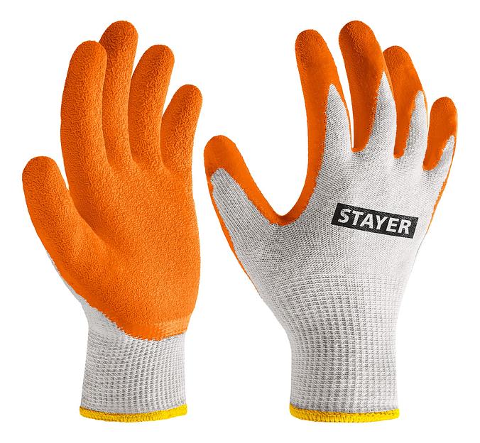 STAYER ULTRA, S-M, х/б перчатки с рельефным латексным покрытием, противоскользящие (11403-S) фото 1
