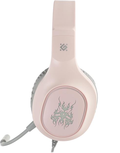 Гарнитура игровая DEFENDER (64481) Fury розовый, LED, провод 2 м фото 5