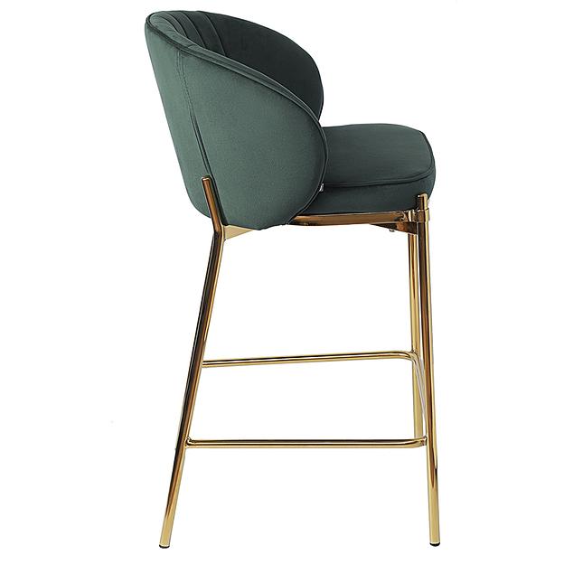 Стул полубарный Coral, велюр, темно-зеленый фото 2
