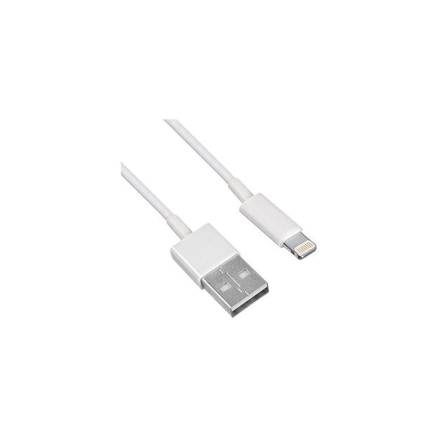 Кабель KINGPRICE KP-USBAL-1m, Lightning (m) - USB (m), 1м, 2.4A, белый фото 1