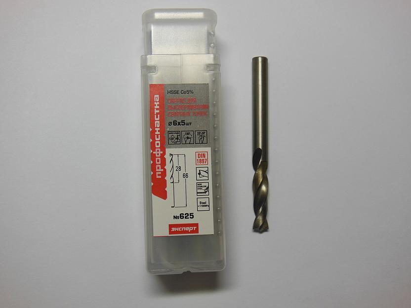 Сверло ц/х ф 6,0 №625 для высверливания сварочных точек HSSE Co5 опт фото 1