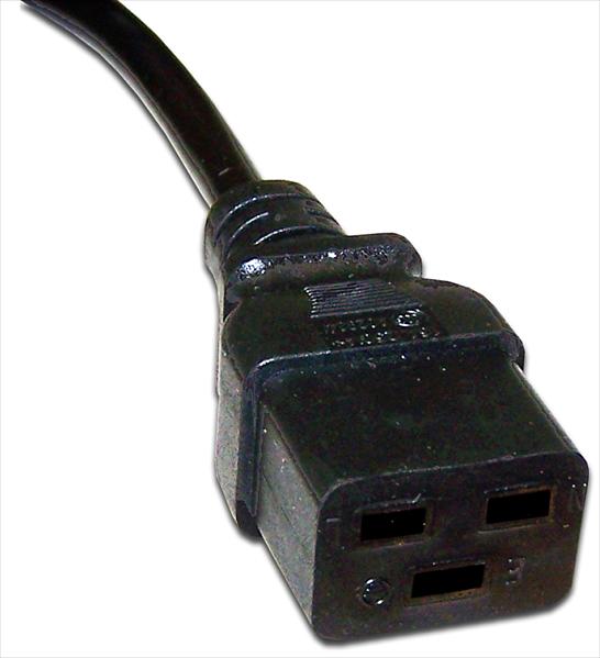 Шнур питания C19-Schuko угловая, 3х1.5, 220В, 16А, черный, 1 метр (LAN-PP19/SHA-1.0-BK) фото 2