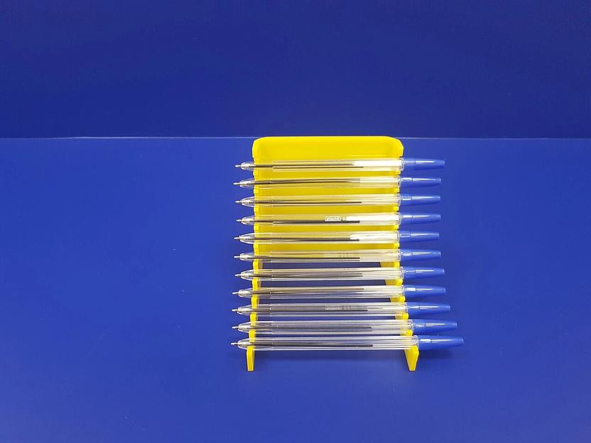 Подставка для ручек карандашей кистей 12 секции (горка радиус, цвет желтый) фото 3