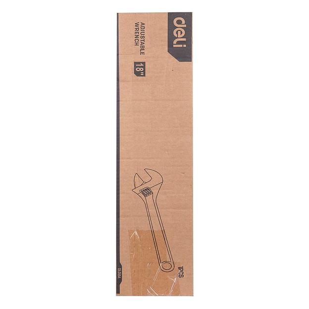 Ключи Deli Разводной ключ Deli DL018A 450мм, диапазон регулировки 0-55мм, инструментальная сталь, хромированная отделка фото 5