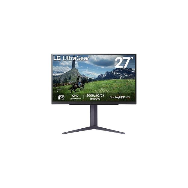 27" Монитор LG UltraGear 27GS85Q-B, 2560x1440, IPS, 180Гц, 2хHDMI, 1хDP, черный [27gs85q-b.aruz] фото 1