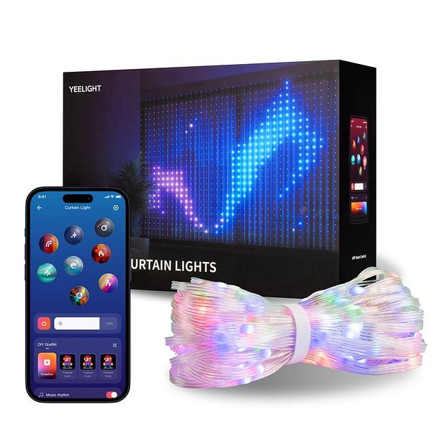 Умная штора-гирлянда Yeelight, 475 ламп, 1,5м x2м / RGBIC+ BLE / YLYDD-0053 фото 1