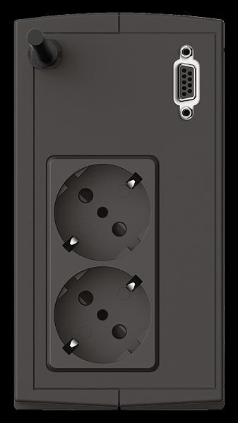 Источник бесперебойного питания/ UPS Сайбер Электро СТАРТ ПЛЮС-850ВА-ЕВРО Линейно-интерактивный 850ВА/425Вт. RS-232(2 EURO) (12В /5Ач.) фото 2