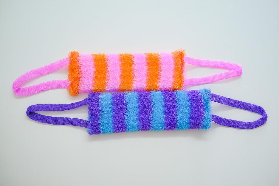 Мочалка вязаная из полипропиленовой нити (110 текс) «Ассорти» 42х14 см, махра 15 мм ОПТ фото 2