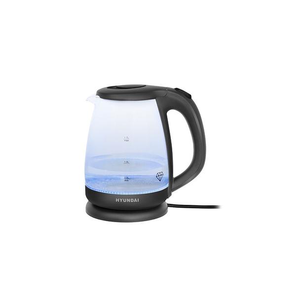 Чайник электрический Hyundai HYK-G1003, 2200Вт, серый фото 1