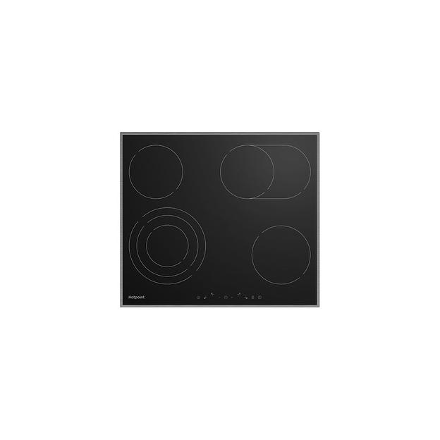 Электрическая варочная поверхность HOTPOINT HR 6T7 X S, конфорок: 4 шт., стеклокерамика, независимая, черный фото 1