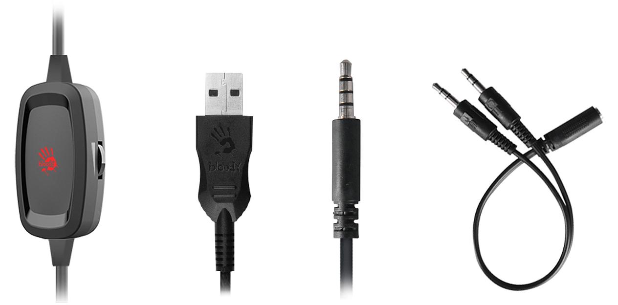 Наушники с микрофоном A4Tech Bloody G575P черный 2м мониторные оголовье (G575P) фото 6