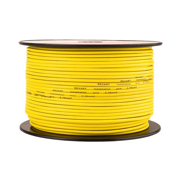 Провод ПГВА Rexant 1х0.75 мм², желтый, бухта 100 м фото 3