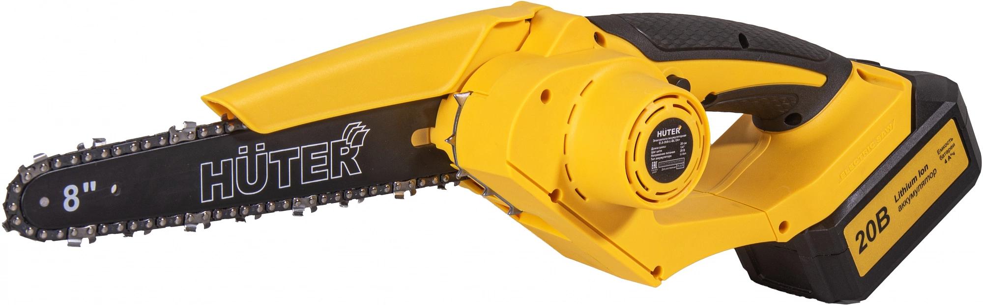 Электрическая цепная пила Huter ELS ELS-20/8-Li-BL дл.шины:8" (20cm) 1аккум. 4Ач ЗУ (70/10/41) фото 3