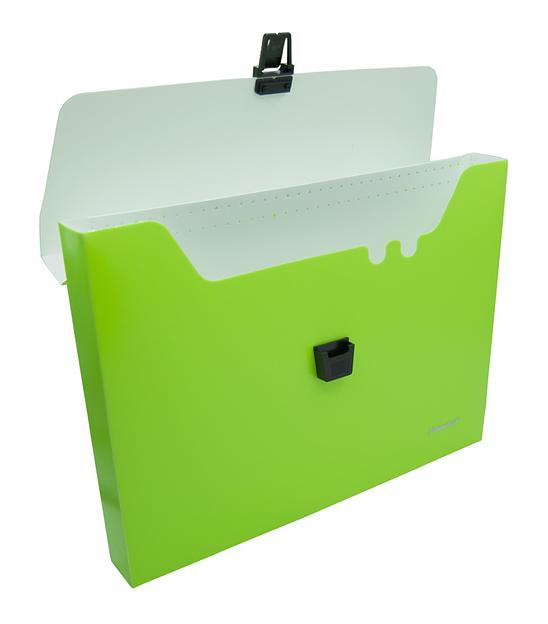 Портфель Silwerhof 322715-01 1 отдел. A4 пластик зеленый неон фото 3