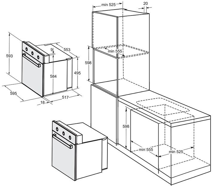 Духовой шкаф Электрический Darina 1U BDE 111 701 W белый фото 2