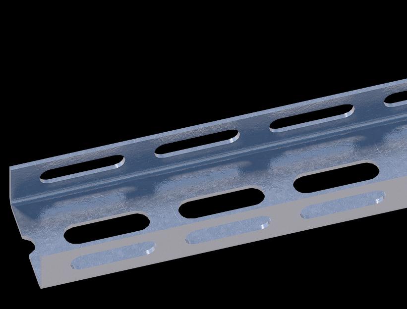 Перфошвеллер К235 60х30х2000 оцинкованный толщина 2.5мм боковая перфорация фото 1