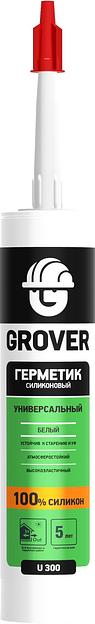 Герметик силиконовый санитарный "GROVER U300" белый 300мл фото 1