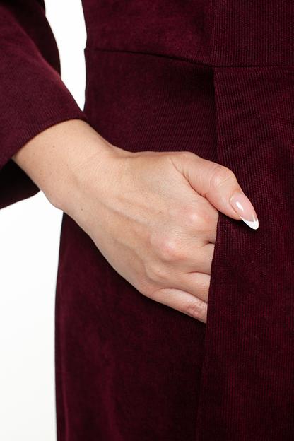 Платье вельвет  6044/02/Бордовый  фото 2