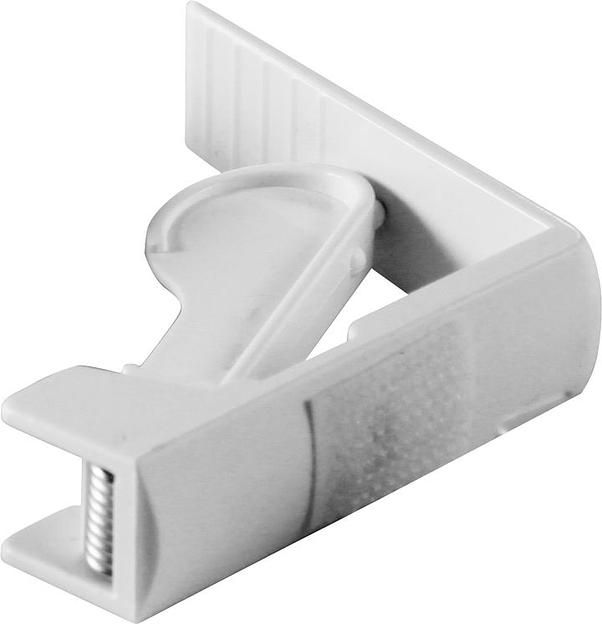 Зажим для скатерти  белый с липучкой /пружина /1/96/ фото 1