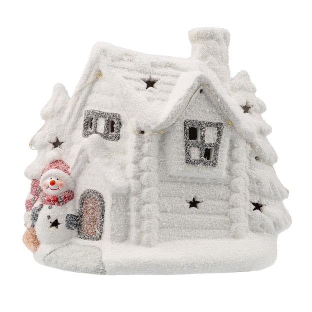Фигура Neon-Night Home Домик со снеговиком 1лам. керамика (505-007) фото 2