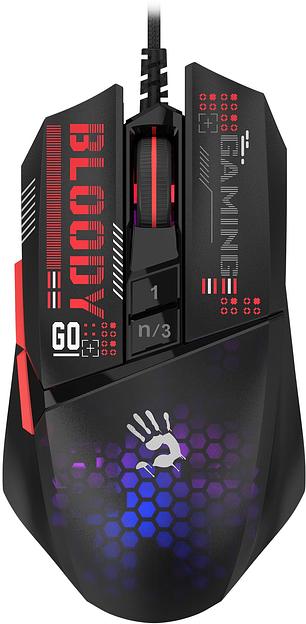 Мышь A4Tech Bloody W60 Max Mini черный оптическая (12000dpi) USB (9but) фото 1