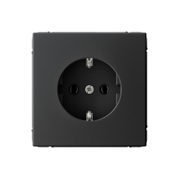 ARTGALLERY розетка с заземлением, 16А, механизм, карбон фото 1
