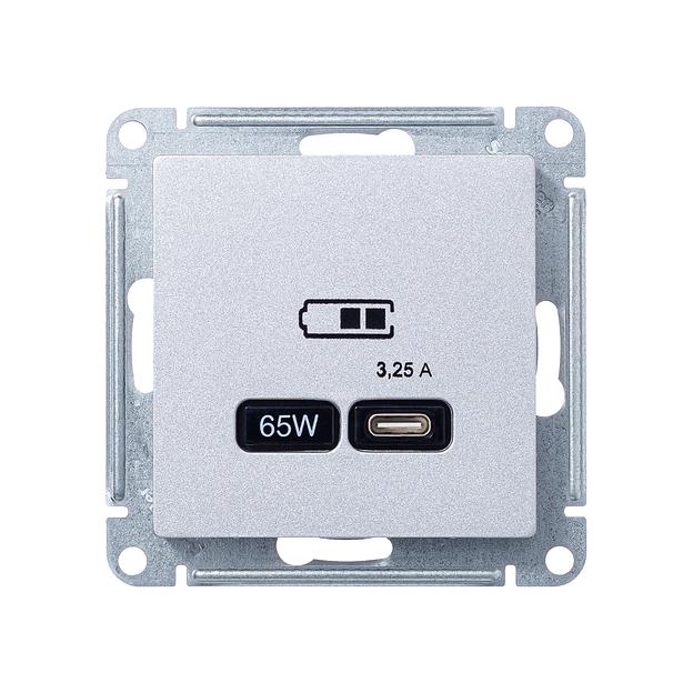 ATLASDESIGN USB РОЗЕТКА тип-C 65W высокоскор.заряд. QC, PD, механизм, АЛЮМИНИЙ фото 2