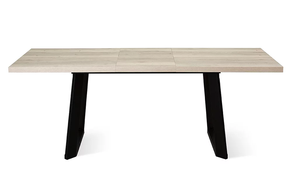 Стол Berner 160(+45)x90 см чёрный металл, галифакс белый фото 4