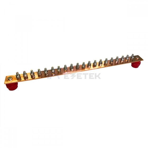 ГЗШ 20 подключений 600х40х4 мм, медь фото 1