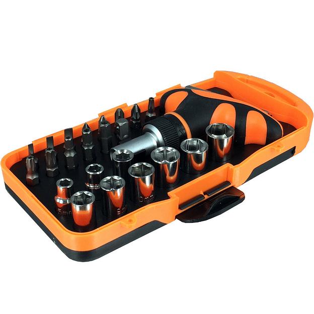 Набор Бит И Торцевых Головок С Отверткой-Трещоткой (25 Предметов) Maichi Tool 6601 фото 2