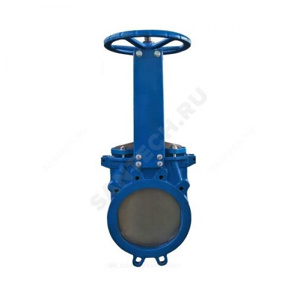 Задвижка шиберная двусторонняя чугунная Ду 200 Ру10 межфланцеваяанцевая со штурвалом уплотнение: NBR Benarmo фото 2