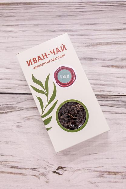 Иван-чай чёрный ферментированный с мятой 50 г, опт фото 3