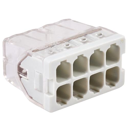 Клемма соединительная 8-контактная с пастой Elеctrodeel ED 772-208, сечение 0,5-2,5 мм2, 24А/450В (упаковка 100 штук) фото 1