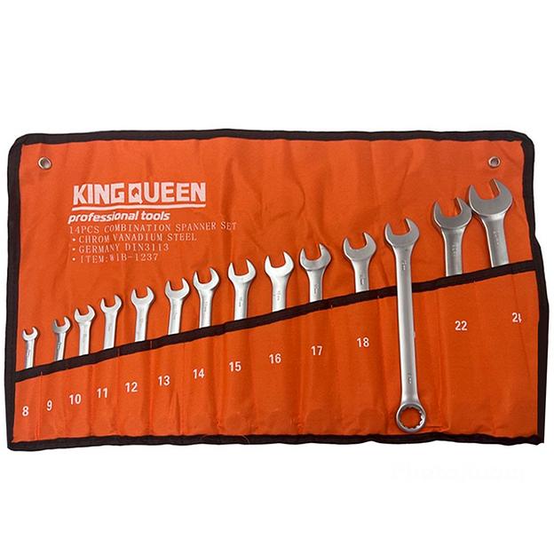 Набор комбинированных ключей 14шт 8-24 KINGQUEEN в сумке 14PCS8-24MM фото 1