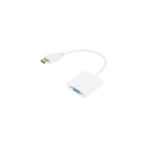 Переходник аудио-видео PREMIER 5-983, HDMI (m) - VGA (f), Jack 3.5 (f), 0.15м, белый фото 1