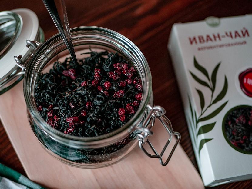 Иван-чай чёрный ферментированный с брусникой 50 г, опт фото 5
