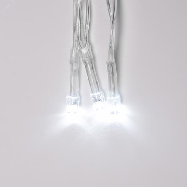 Занавес светодиодный 2х3 м 240 led белый с контроллером провод прозрачный IP20 ULD-C2030-240/DTA WHITE IP20 фото 2